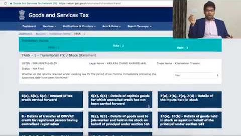 How To File GST TRAN-1 Form - Live Demo | GST ट्रांजीशन फॉर्म GST TRAN1 ऑनलाइन ऐसे  भरे