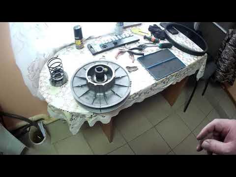 Снегоход Тайга, ведомый вариатор, преднатяг - YouTube