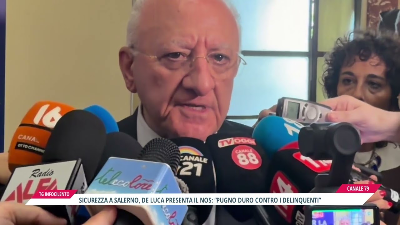 Sicurezza a Salerno, De Luca presenta il NOS: "pugno duro contro i delinquenti"