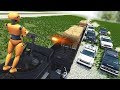 Beamng Drive - Police Chase Machine Gun vs Bandits #6