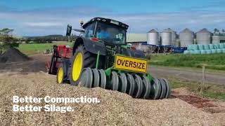 IN ACTION - Silage Pit Roller using Recycled train wheels