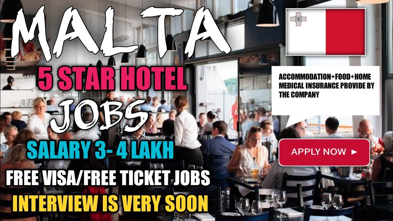 Malta Hotel JobsMalta Free Work VisaJobs In Malta 2022⭕ YouTube