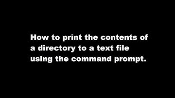 How To Print The Contents of A Directory