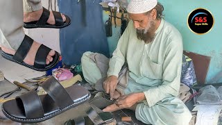 Amazing skill of Making HANDMADE Sandal from wasted Leather pieces and old Tyre | @Superskillspk