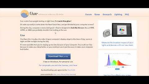 Download F.lux - Reduces Eye Strain By reducing Blue Light From Computer Screens - It Helped My Eyes