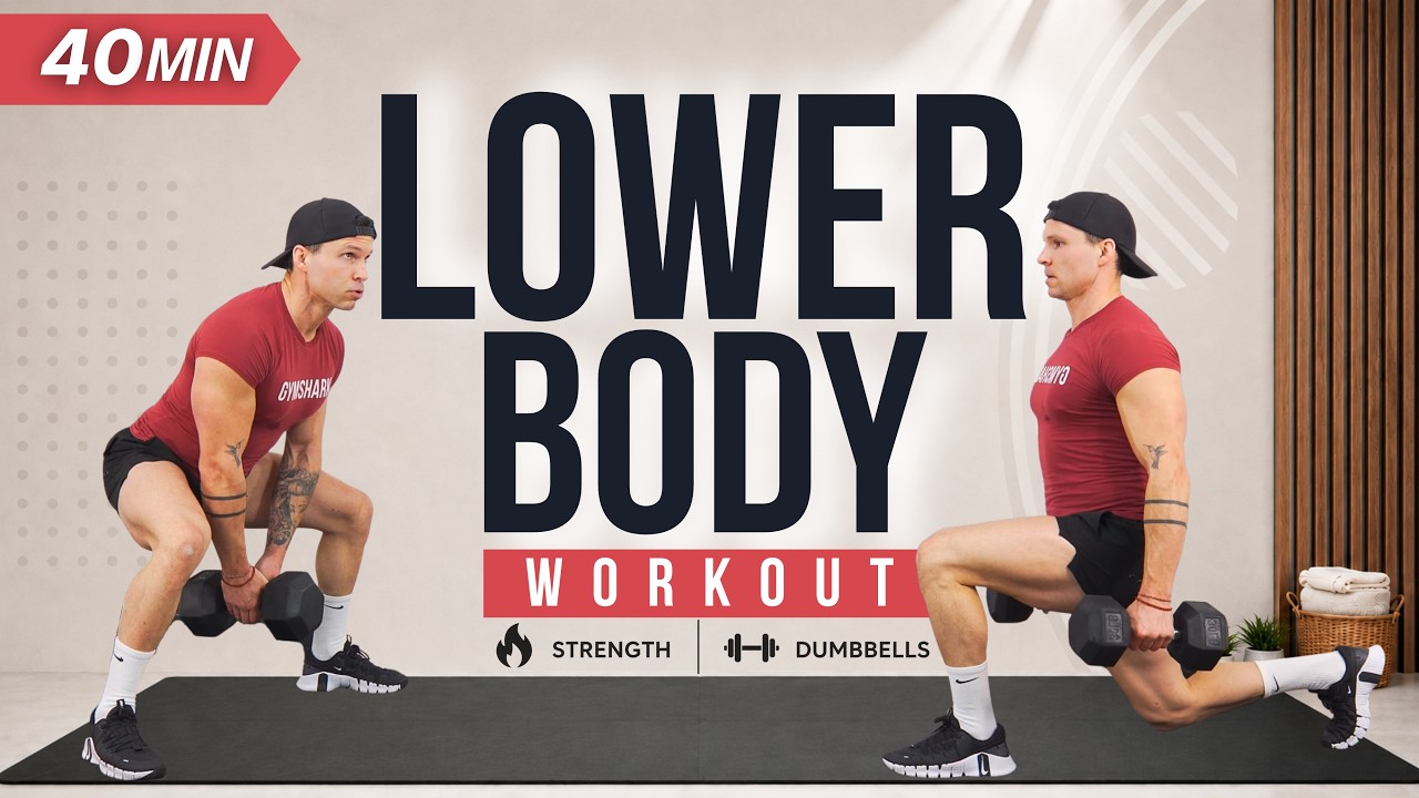 40 Min LOWER BODY WORKOUT | Dumbbell Leg Day Strength - YouTube