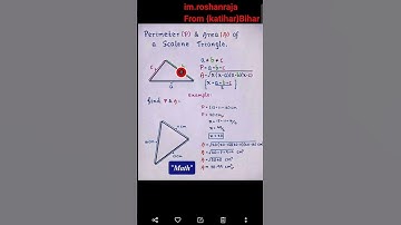 Perimeter and area of a scalene triangle ! im.roshanraja ! imroshanraja ! Roshan Raja !