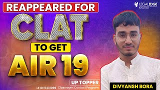CLAT 2024 Topper AIR 19 - Divyansh Bora Interview | CLAT 2024 UP Topper