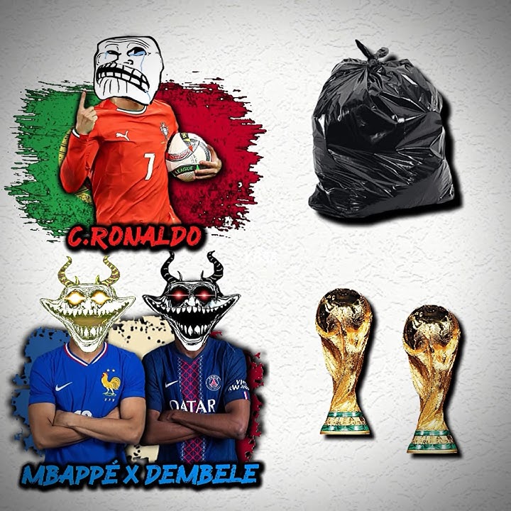RONALDO VS MBAPPÉ X DEMBELE #football #trophy #shorts