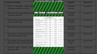 SSC EXAM  Calendar2024 New  job notification