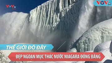 Thác nước Niagara đóng băng thu hút du khách
