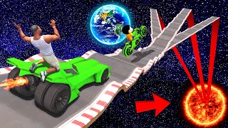 SHINCHAN AND FRANKLIN FOUND A TRIPLE BUMPY ROAD PARKOUR CHALLENGE AT HIS HOME & WENT TO SPACE GTA 5