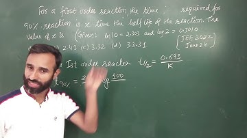 time required for completion of 90% reaction is 