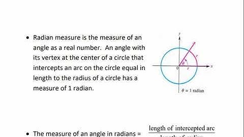 Trig 3.1 - Radian Measure