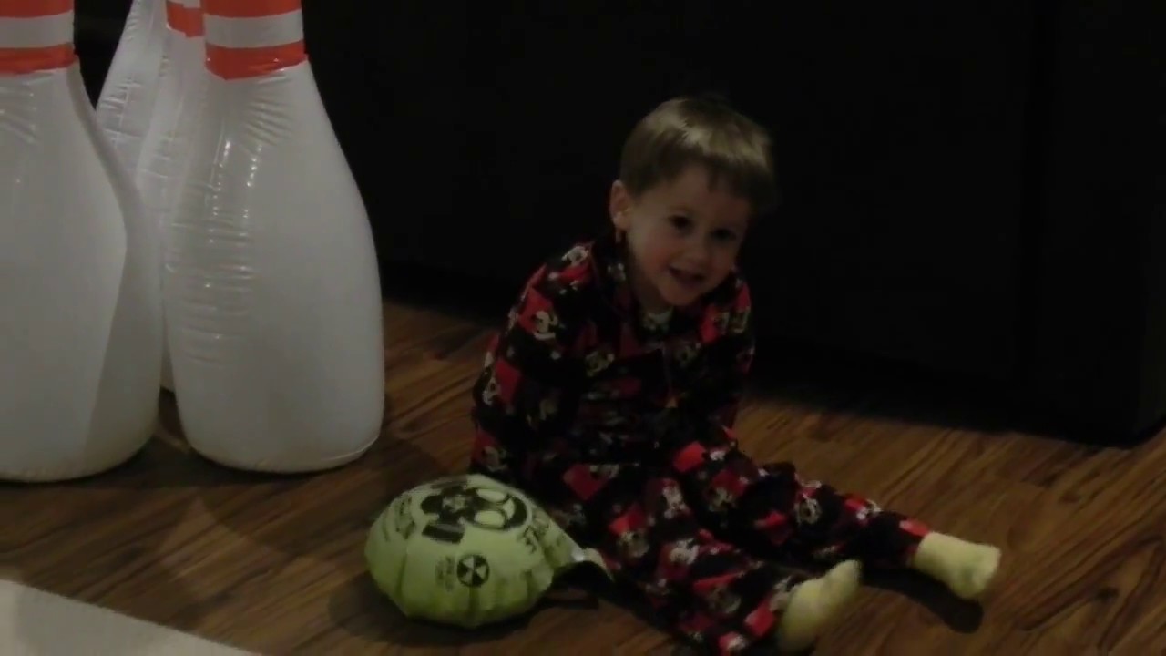 Ryan's Whoopee Cushion Party and Inflatable Bowling.