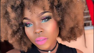 Bright BUBBLE GUM pink Makeup tutorial ft Banish Acne Scars and Sacha Cosmetics