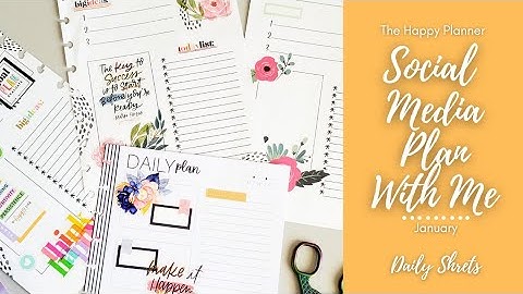 PWM | Daily Sheets | Social Media | Week 3 of January | The Happy Planner