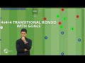 4v4 4 Transitional Rondo with goals | Best Soccer Rondo Drill #soccer #footballtraining