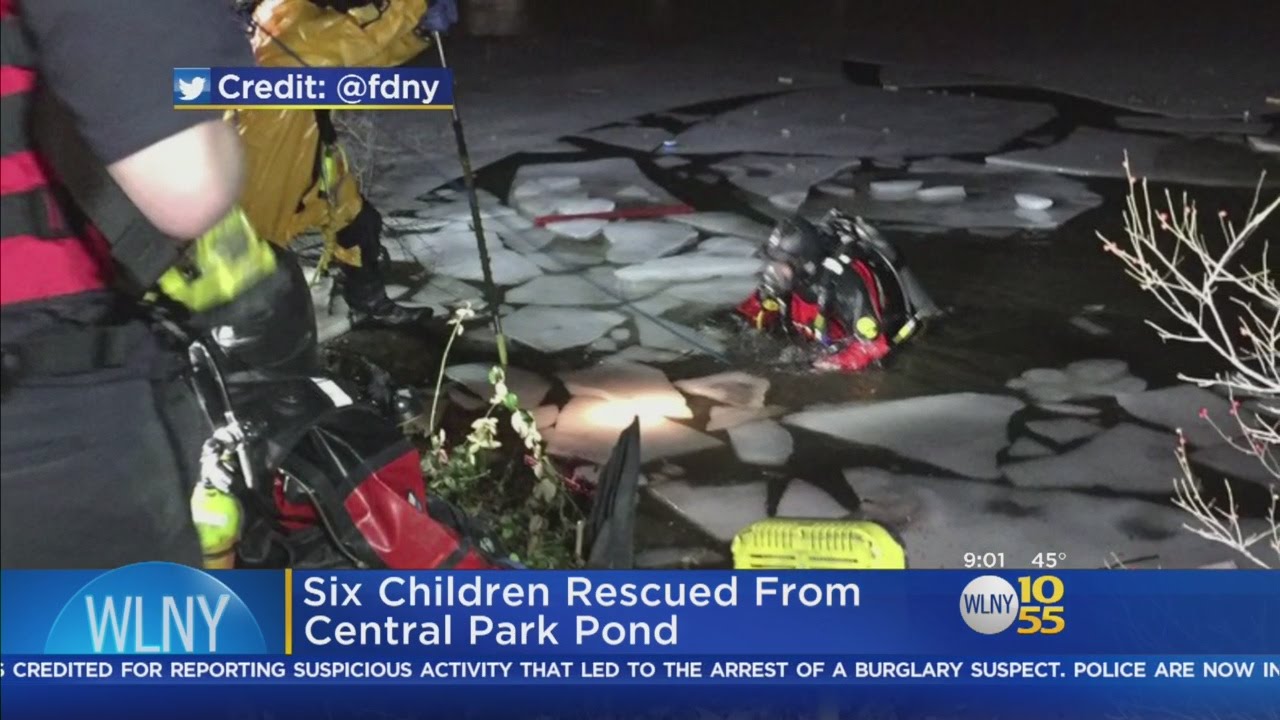6 Fall Into Icy Pond In Central Park - YouTube