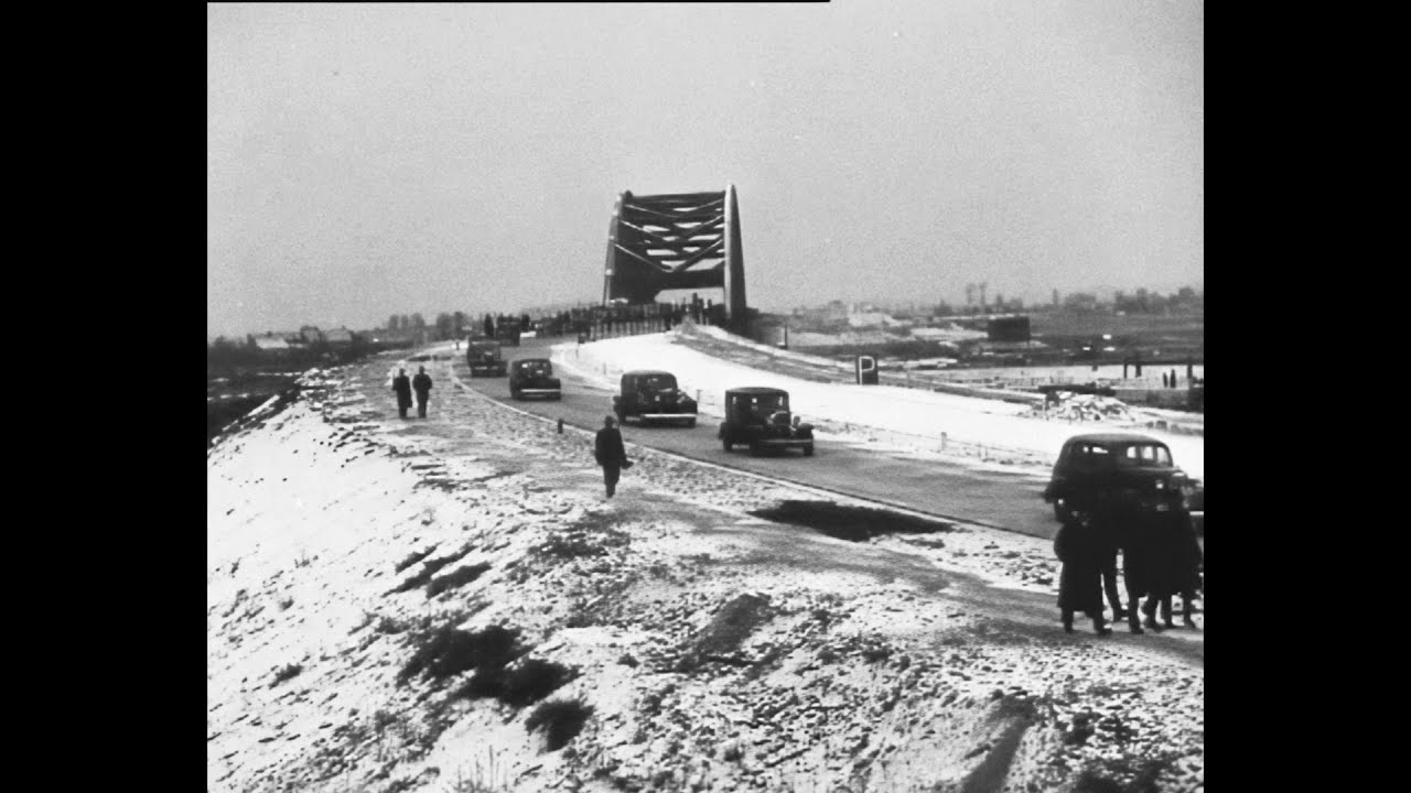 Opening brug bij Hedel over de Maas in 1937 remasterd in HD oude tijden