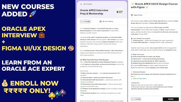 Oracle APEX Interview + Figma UI/UX Design — Two New Courses for 2025!