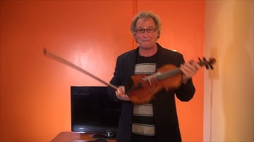 David Lee test-driving the Amore Violin from Animato Strings
