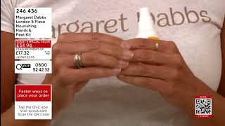 Debbie Flint shows the sole of her bare foot on QVC UK