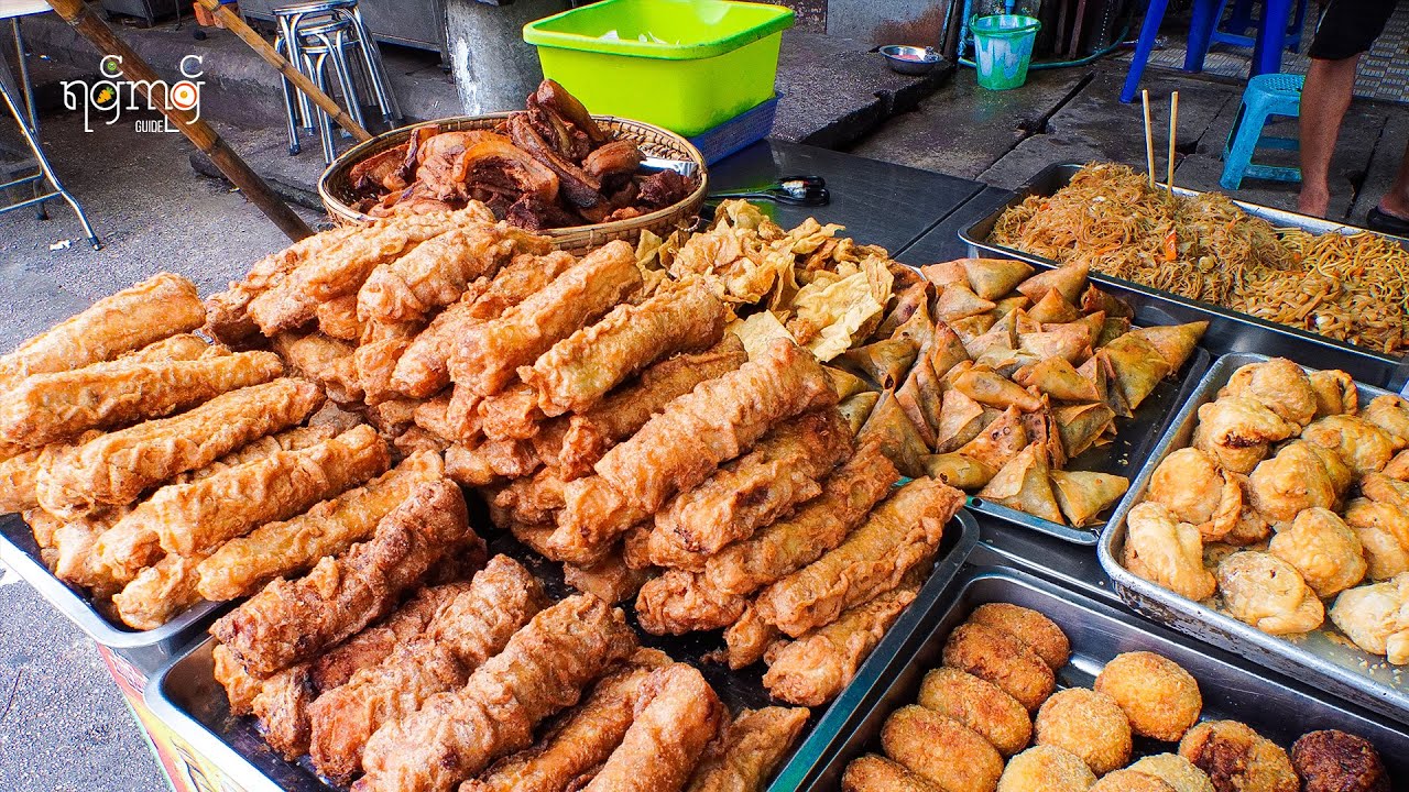 ဗိုလ်စိန်မှန်လမ်းက ရွရွမွမွ ကော်ပြန့်ကြော်ဆိုင်လေး - Vegetables Spring Rolls