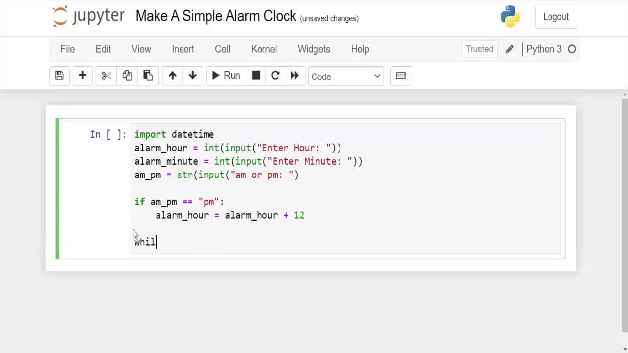 How To Make A Simple Alarm Clock With Python | For Beginners | Python ...