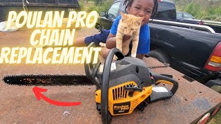 Poulan pro pp4218a chainsaw chain replacement