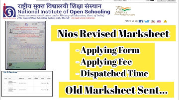 Nios Revised Marksheet Apply Fee Dispatch Time Old Marksheet Need To Sent | Task Is Helping (NIOS)