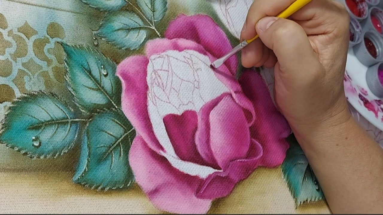 Rosa Realista Magenta Projeto n.46 Aula n.01  Luciana Dalponte