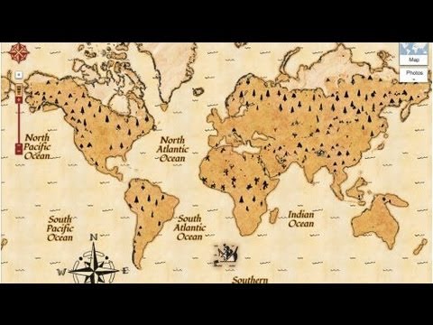 Google Maps Treasure Mode - Mappe in stile isola del tesoro 2013