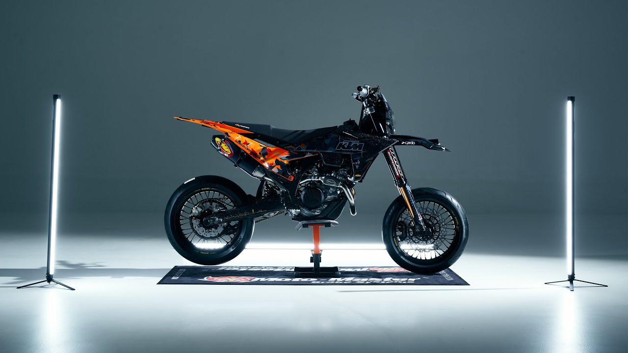 Elliot Gröndahl DREAM BUILD – 2025 KTM 450 EXC-F supermoto bike | Cinematic ASMR workshop studio 4K