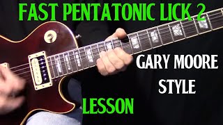 Gary Moore Inspired fast pentatonic lick lesson 2 chords