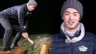 에릭남, 제대로 장작패며 상남자 인증 ‘원샷 원킬’ @김병만의 정글의 법칙 236회 20161021