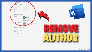 How to Remove Author From File Properties in Word