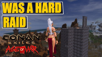 Raiding HugePillar Base With Bat Rider - The Most Intense Raid : Conan Exiles Age Of War Raid & Pvp