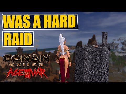 Raiding HugePillar Base With Bat Rider - The Most Intense Raid : Conan Exiles Age Of War Raid & Pvp
