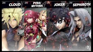 Super Smash Bros. Ultimate - Cloud vs Pyra/Mythra  vs Joker vs Sephiroth
