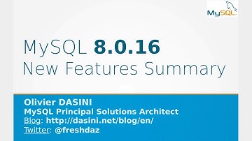 MySQL 8 0 16 New Features Summary