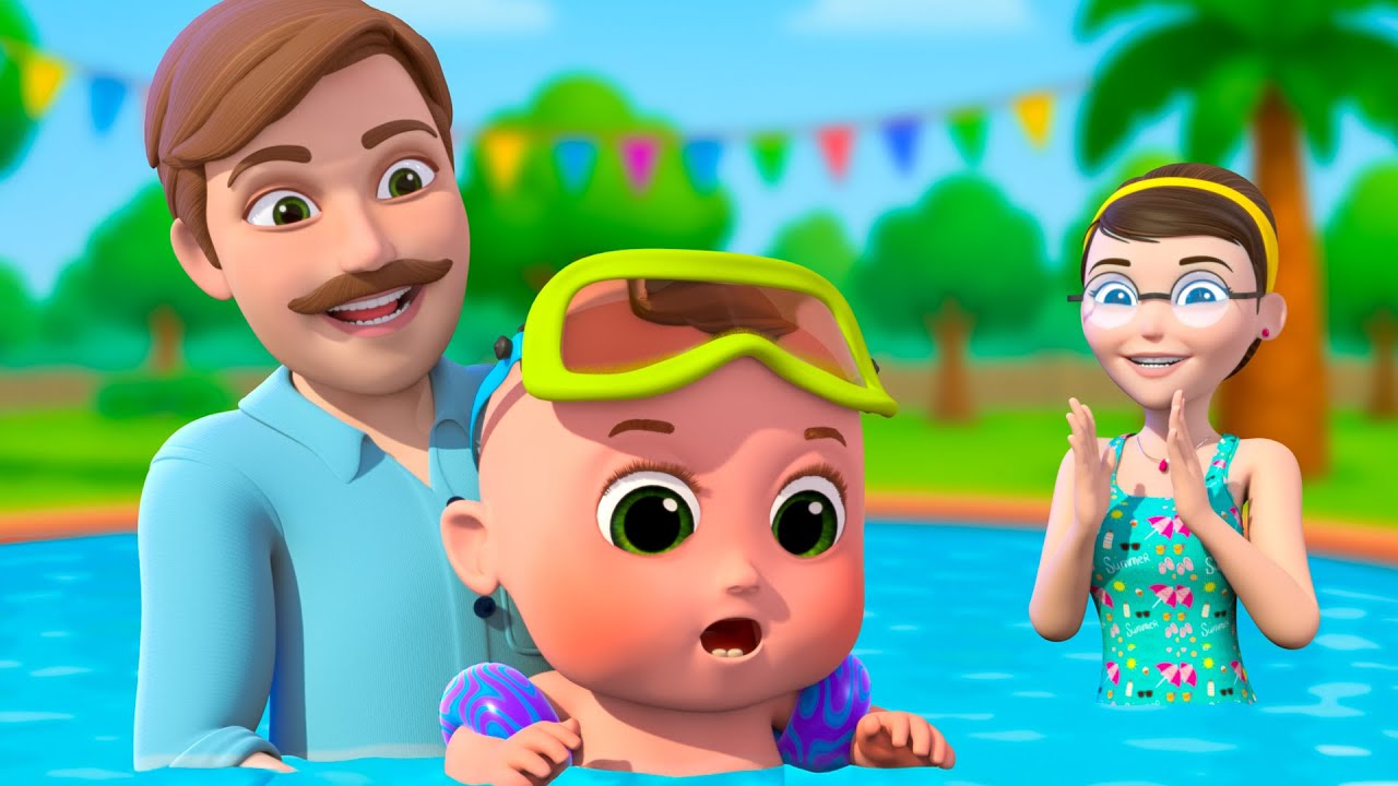 Baby Swimming Song | Baby Shark Family & More | Nursery Rhymes & Kids ...