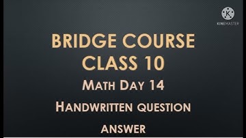 bridge course class 10 math Day 13 setu aabhyas Handwritten question answers
