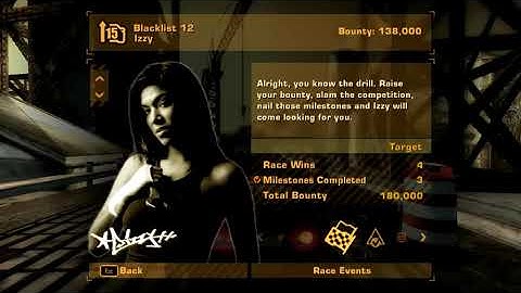 Need For Speed Most Wanted - Races - Milestones and Blacklist Rival # 12 Izzy. 1080p