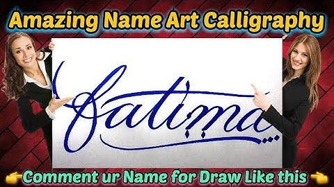 Fatima Name Signature Calligraphy Status | How to Draw, Cursive Calligraphy with Cut Marker