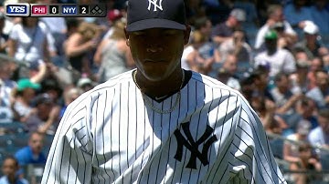 PHI@NYY: Nova fans Franco to notch first K of 2015