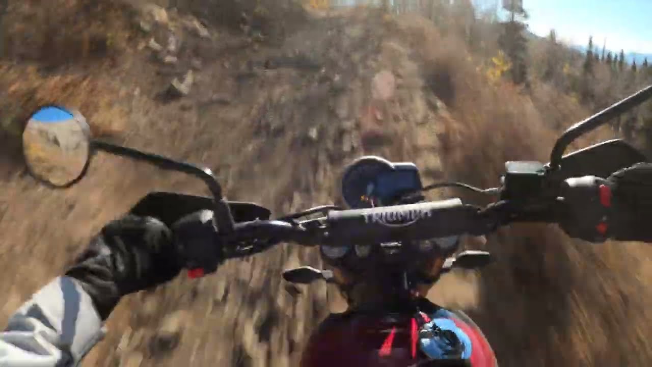 Riding the Triumph Scrambler 400 X a little too hard! Uinta National Forest