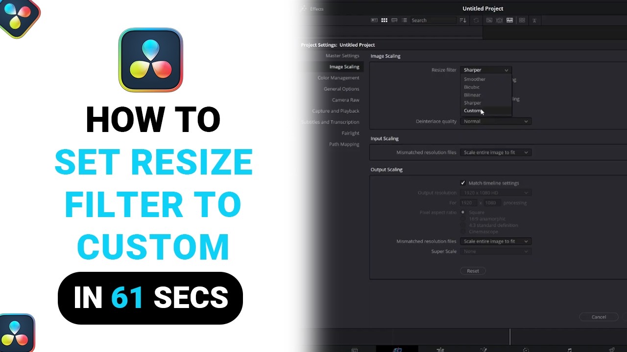 How to Set Resize Filter To Custom on DaVinci Resolve [NEW] - YouTube