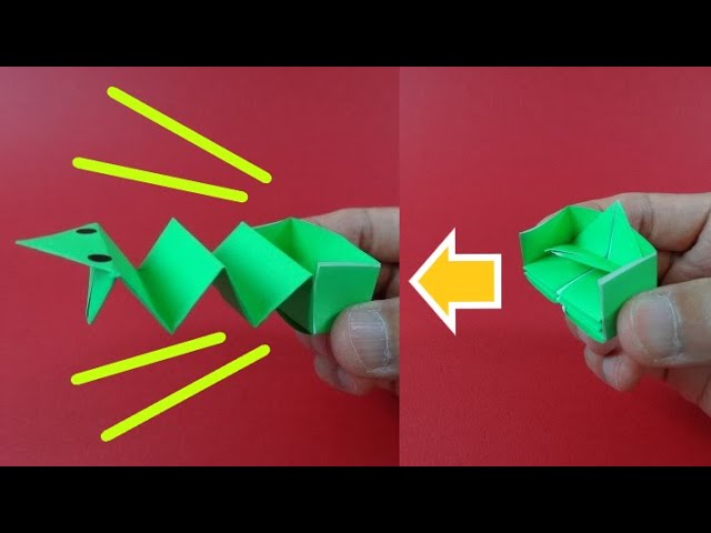 ヘンテコおりがみ ヘビックリ箱 Action Origami Snake In The Box Youtube