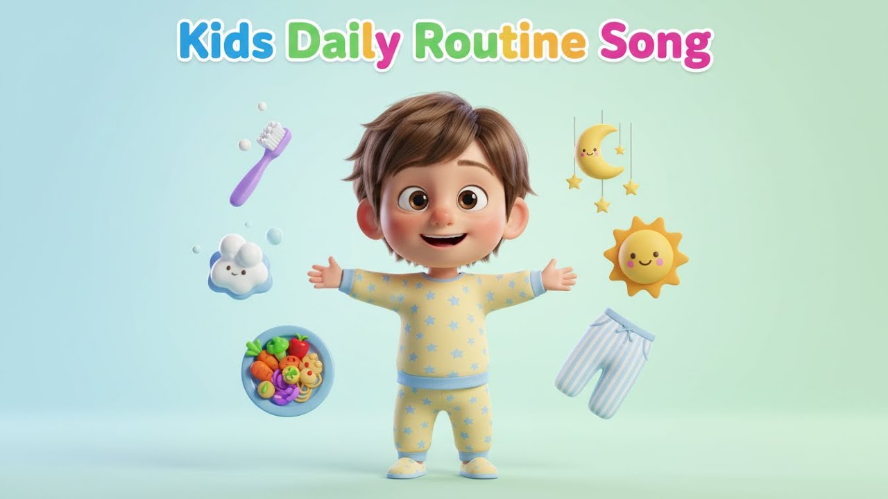 Daily Routine Rhyme For Kids Daily Routine Rhymes for Kids | Morning to Bedtime Habits Song - YouTube